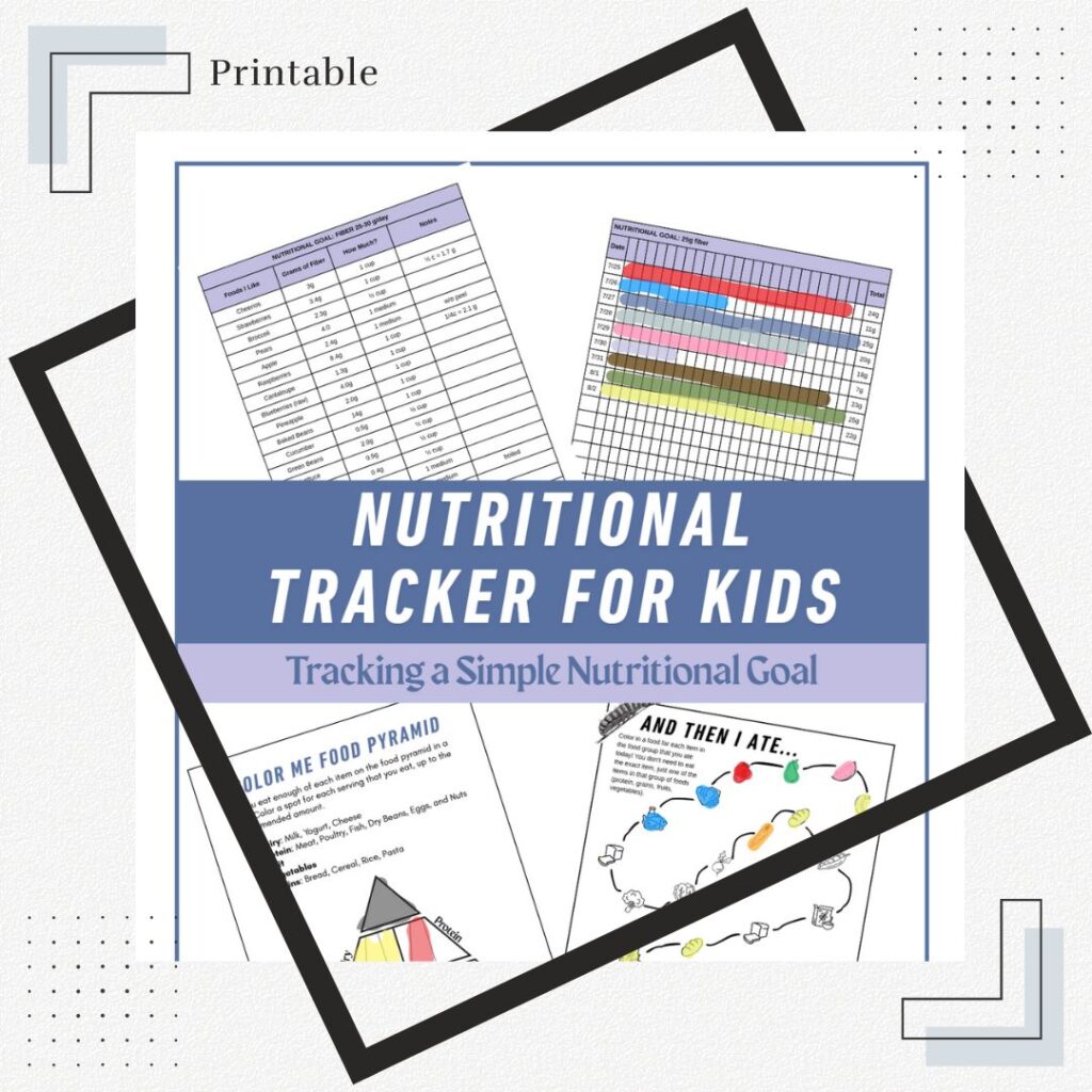 Printable nutritional tracker for kids